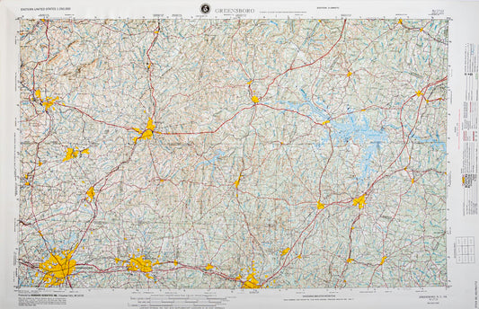Greensboro, North Carolina (NJ 17-12) Raised Relief Map