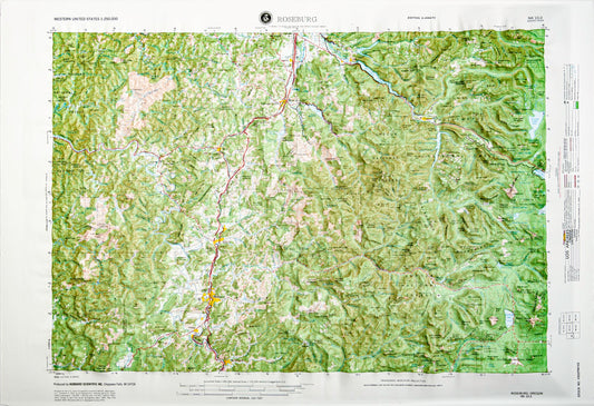 Roseburg, Oregon (NK 10-2) Raised Relief Map