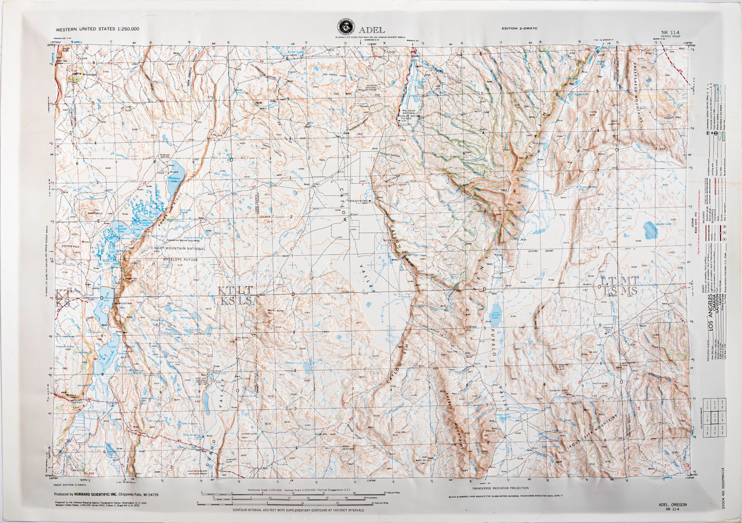 Adel, Oregon (NK 11-4) Raised Relief Map