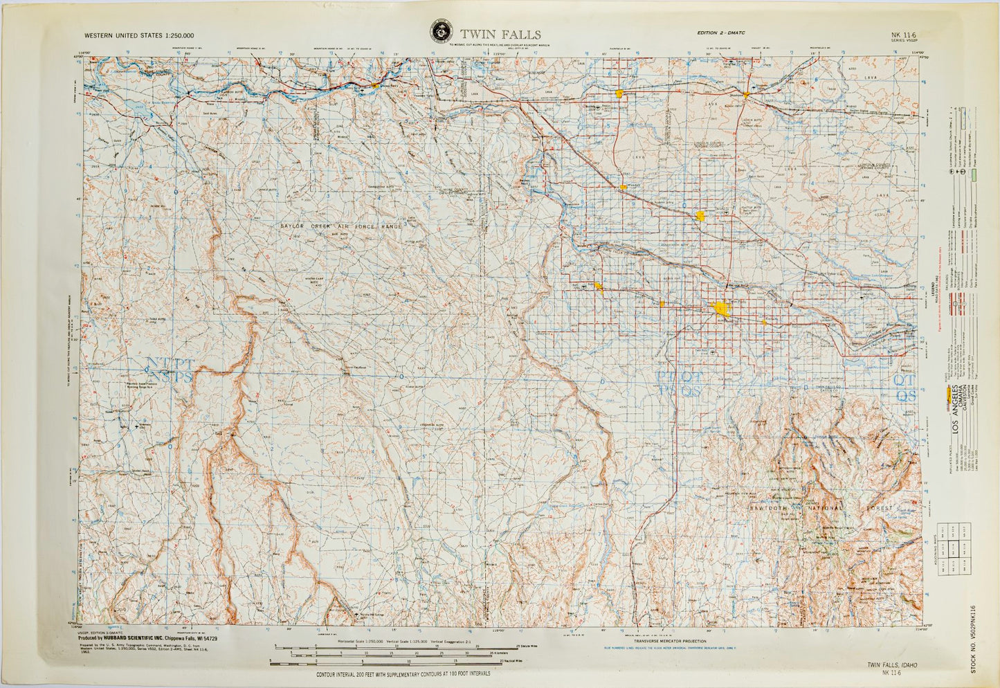 Twin Falls, Idaho (NK 11-6) Raised Relief Map