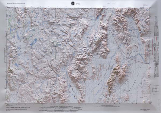 Vya, Nevada (NK 11-7) Raised Relief Map