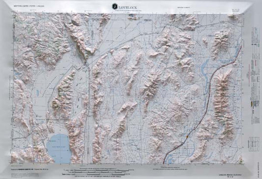 Lovelock, Nevada (NK11-10) Raised Relief Map