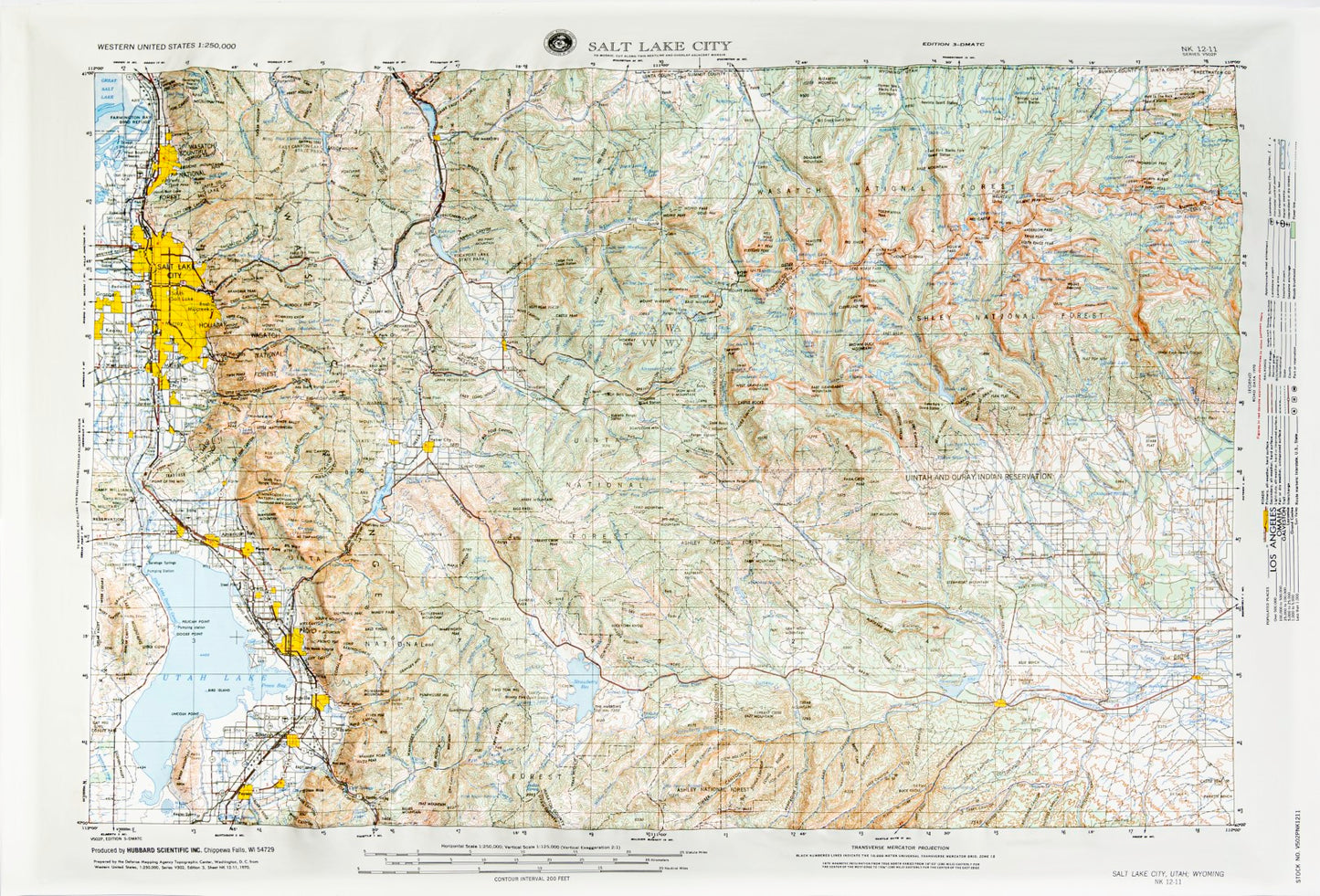 Salt Lake City, Utah (NK 12-11) Raised Relief Map