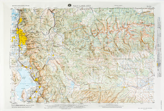 Salt Lake City, Utah (NK 12-11) Raised Relief Map