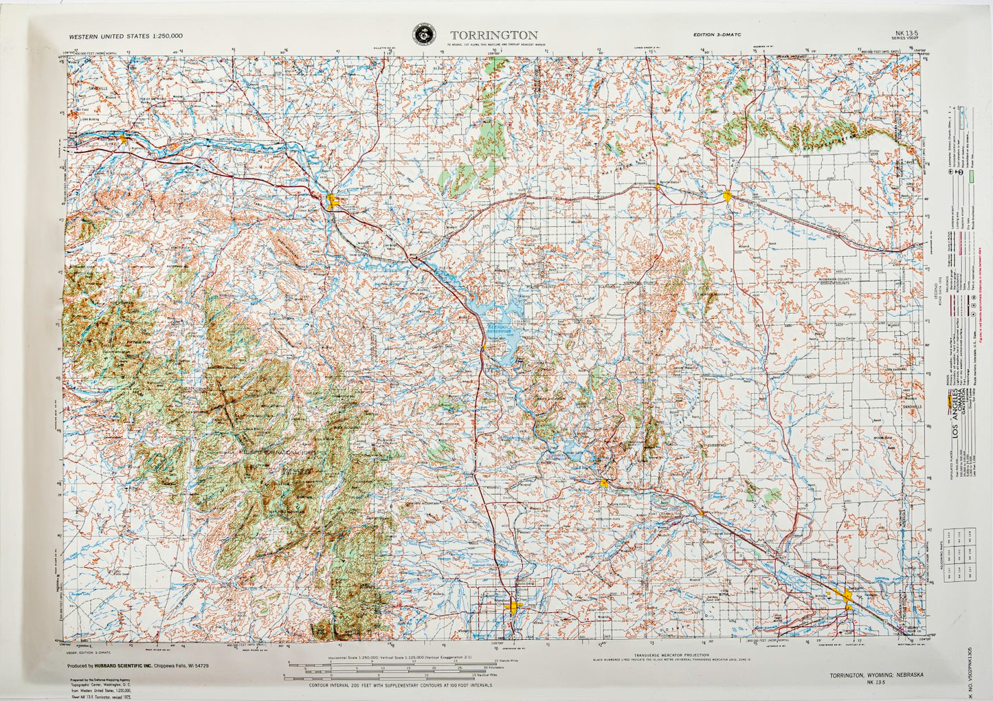 Torrington, Wyoming (NK 13-5) Raised Relief Map