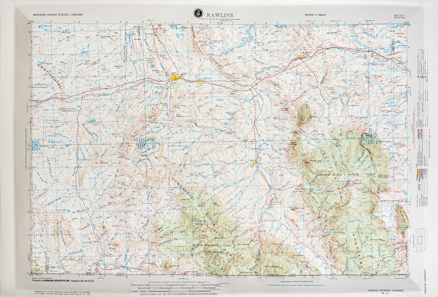 Rawlins, Wyoming (NK 13-7) Raised Relief Map