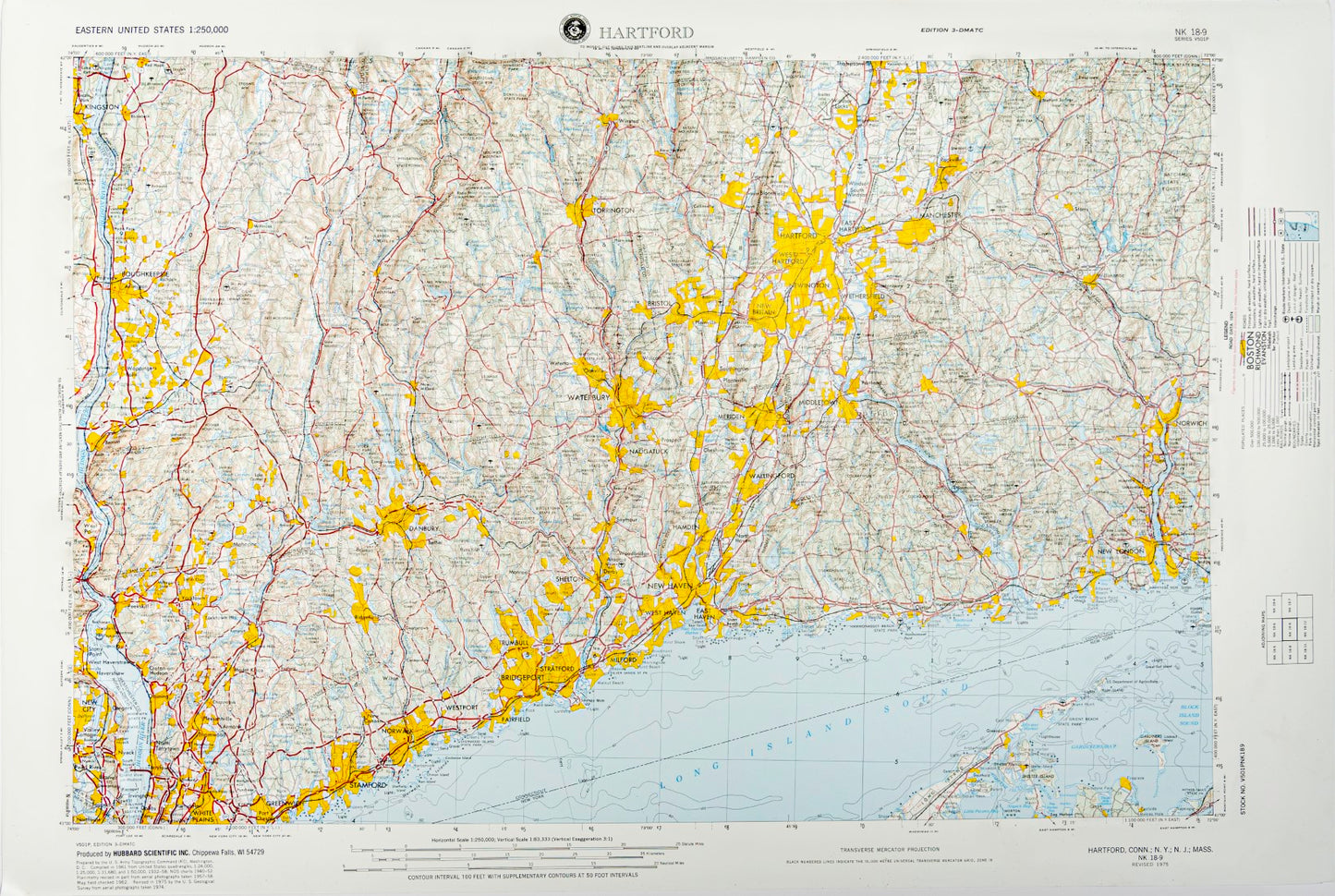 Hartford, Connecticut (NK 18-9) Raised Relief Map