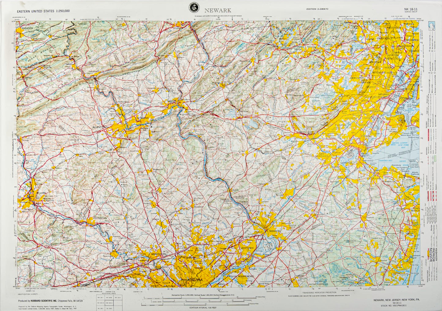 Newark, New Jersey (NK 18-11) Raised Relief Map