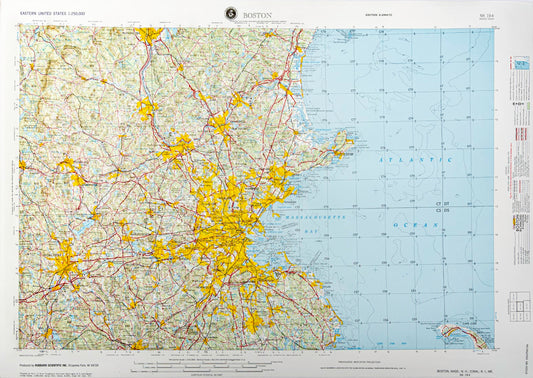 Boston, Massachusetts (NK 19-4) Raised Relief Map