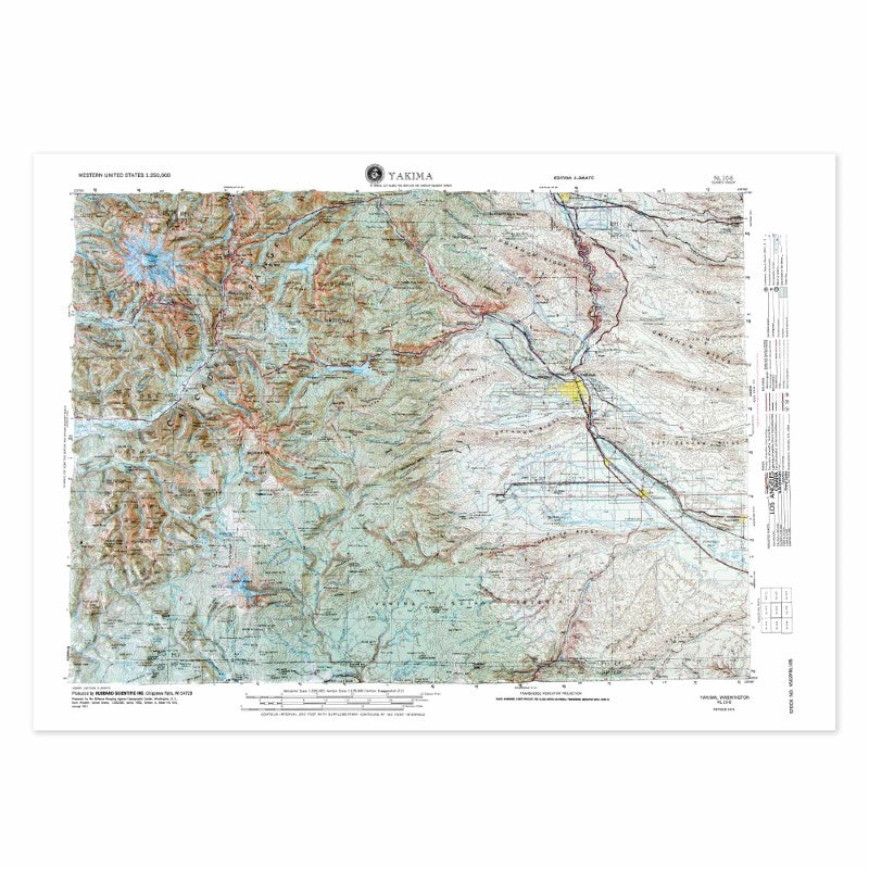 Yakima, Washington (NL 10-6) Raised Relief Map