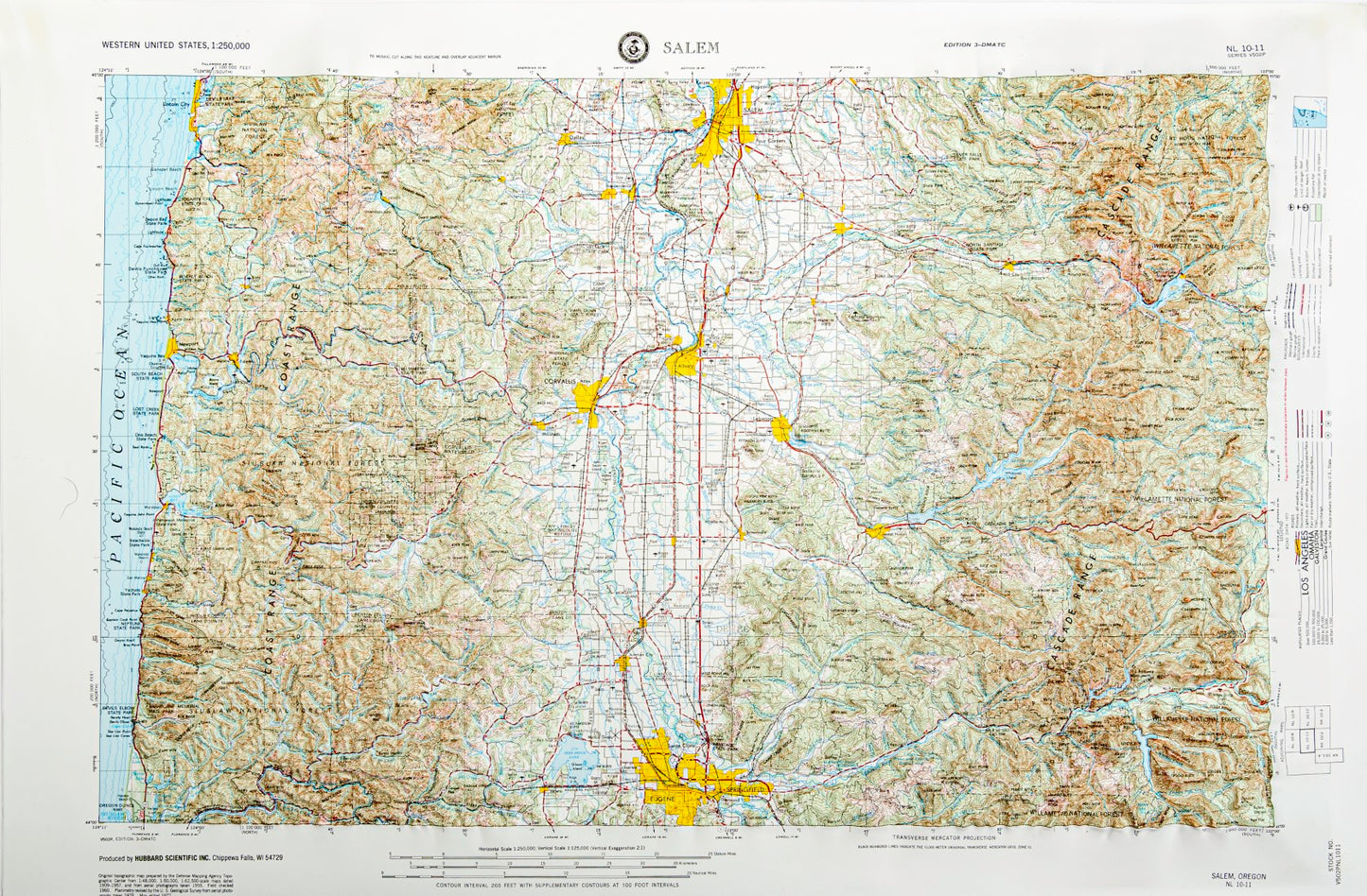 Salem, Oregon (NL 10-11) Raised Relief Map