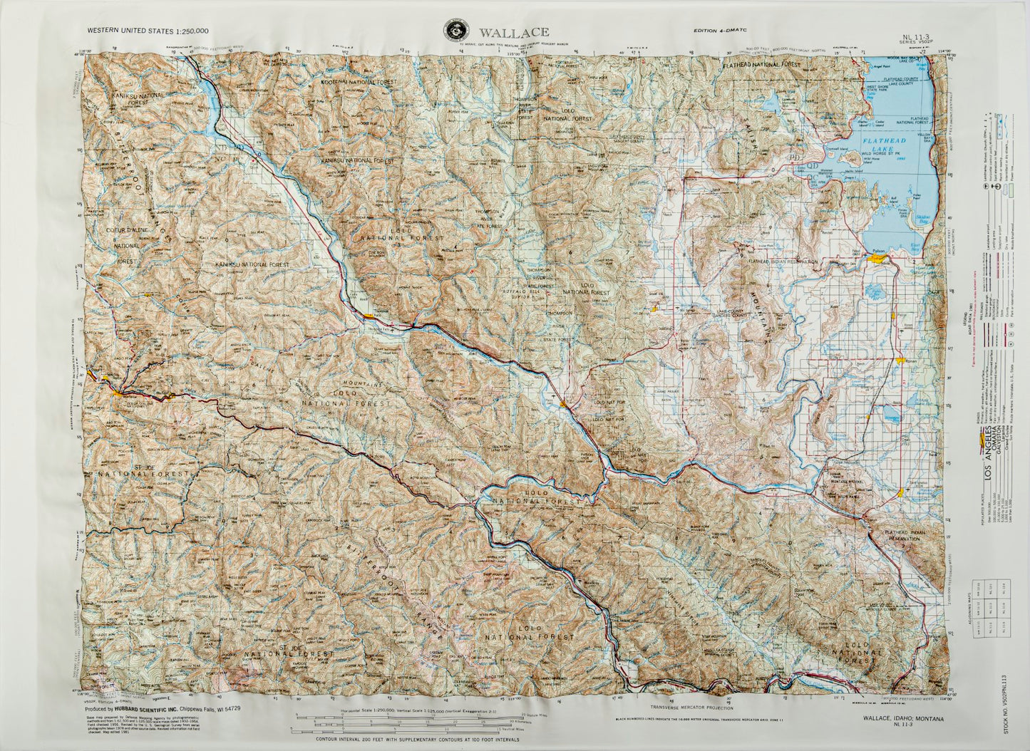 Wallace, Idaho (NL 11-3) Raised Relief Map