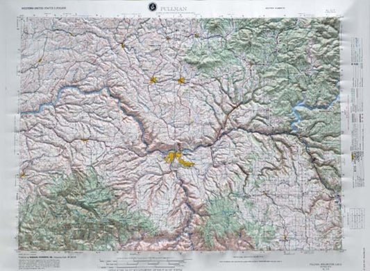 Pullman, Washington (NL 11-5) Raised Relief Map