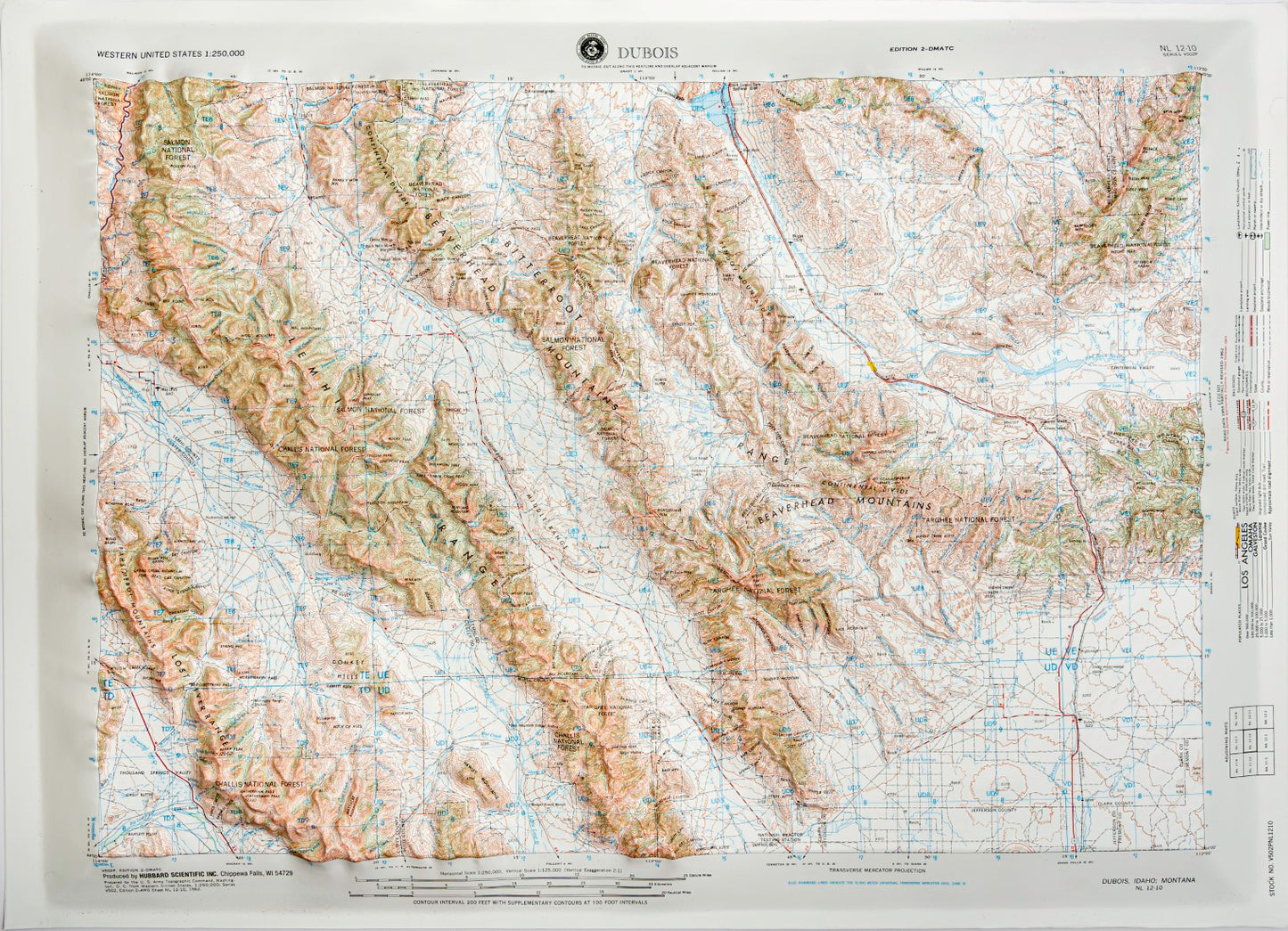 Dubois, Idaho (NL 12-10) Raised Relief Map