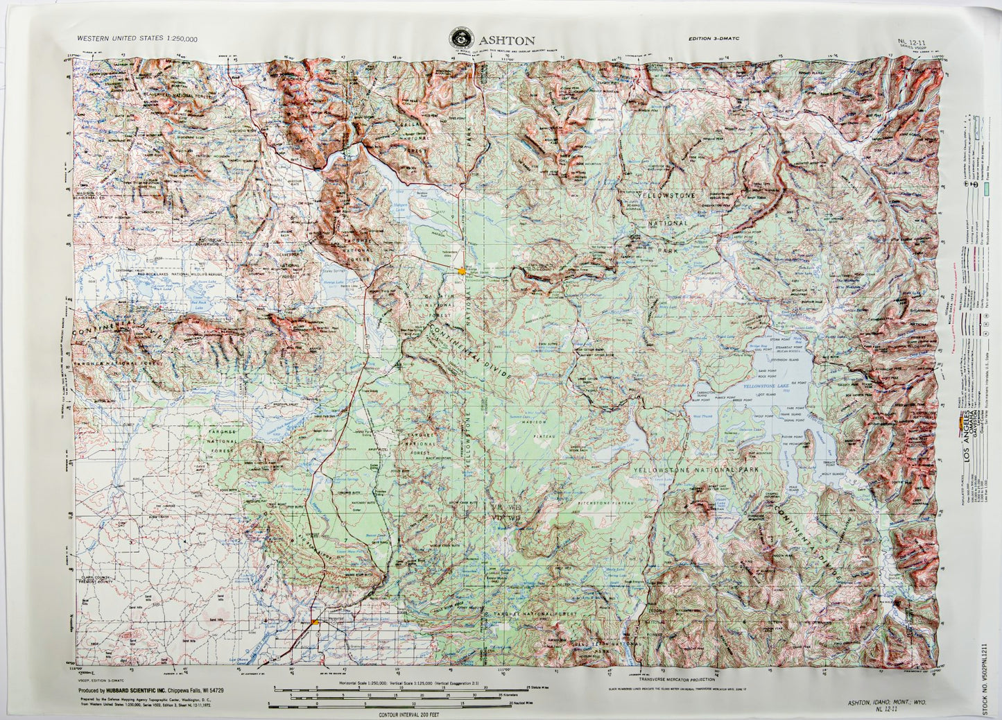 Ashton, Idaho (NL 12-11) Raised Relief Map