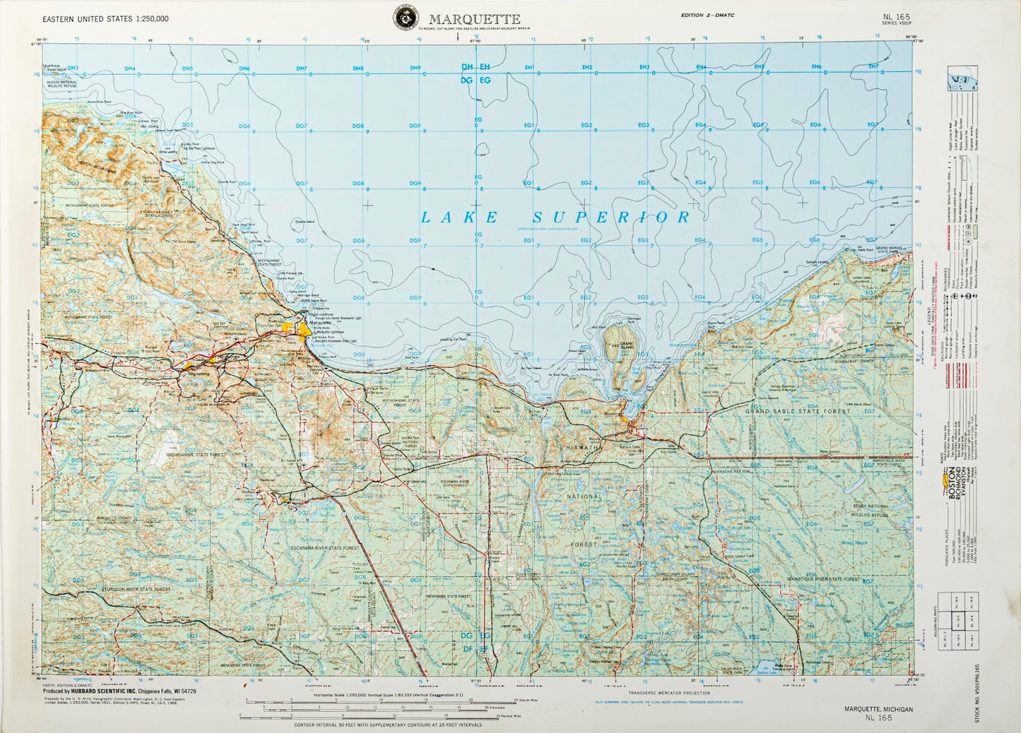 Marquette, Michigan (NL 16-05) Raised Relief Map