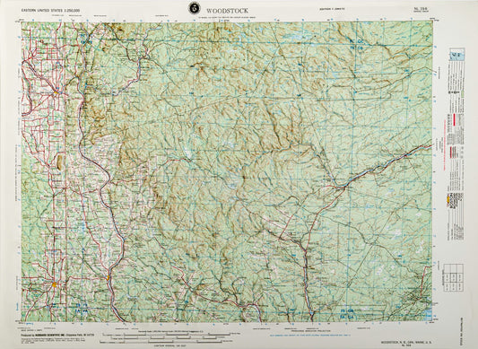 Woodstock (off the coast of Maine) (NL 19-6) Raised Relief Map