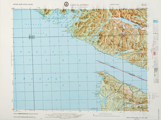 Cape Flattery, Washington (NM 10-10) Raised Relief Map