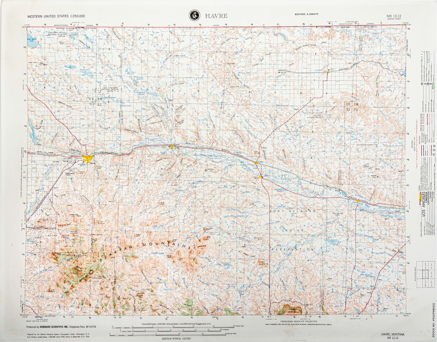 Havre, Montana (NM 12-12) Raised Relief Map