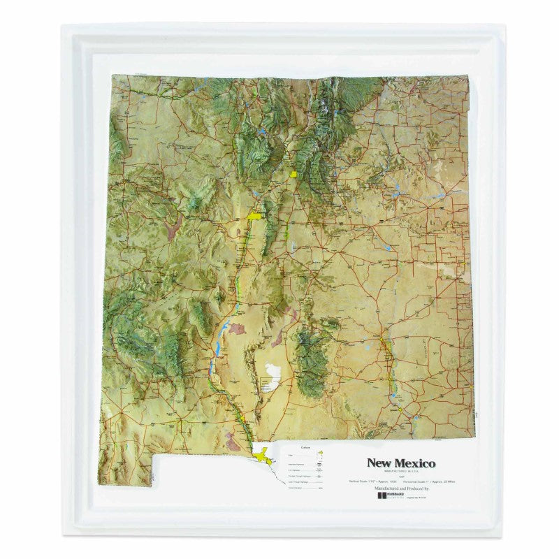 New Mexico Natural Color Raised Relief Map
