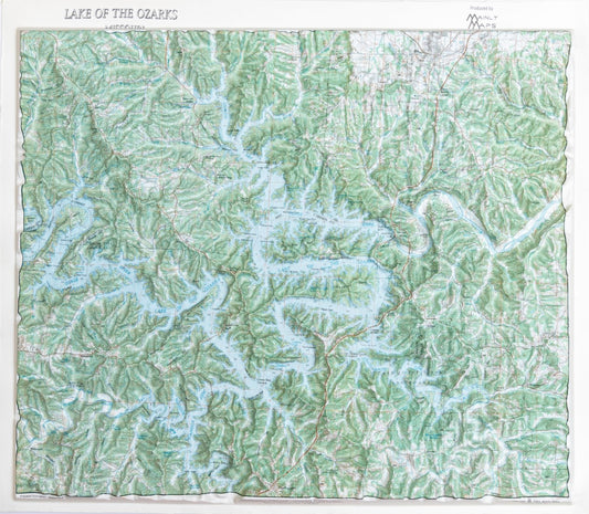 Lake of the Ozarks, Missouri Raised Relief Map