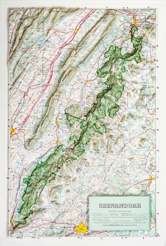 Shenandoah National Park Raised Relief Map