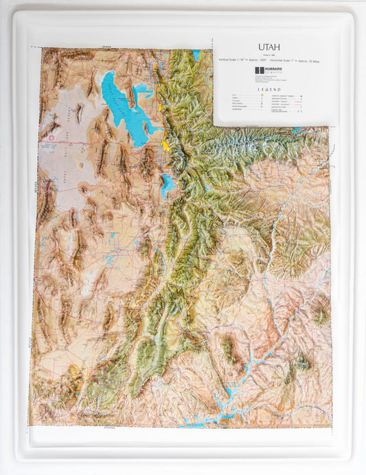 Utah Natural Color Raised Relief Map
