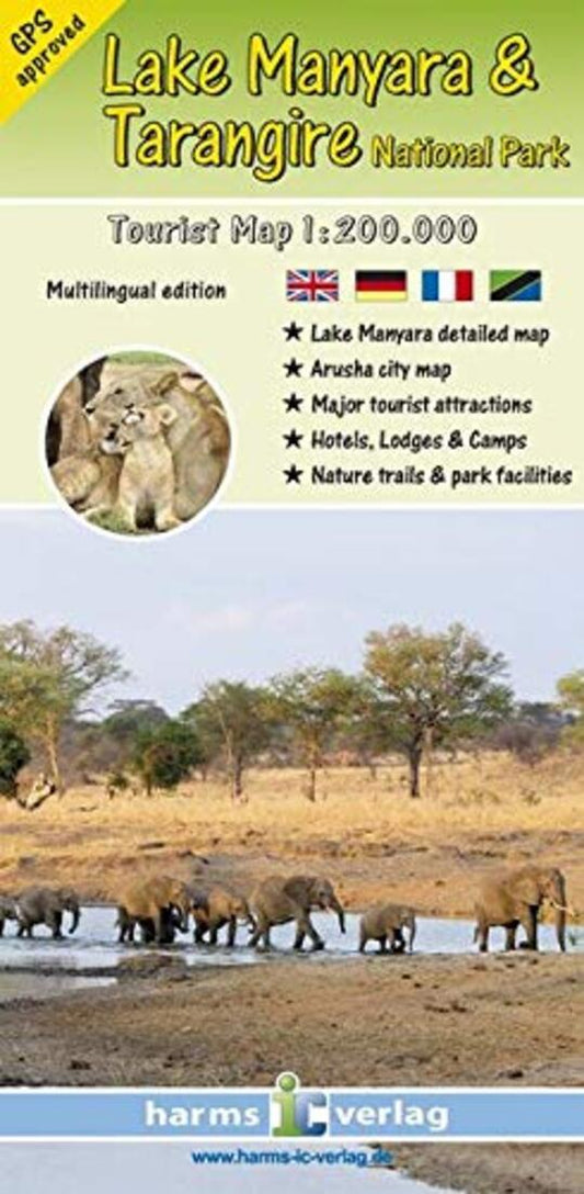 Lake Manyara Tarangire National Park, Tourist Map 1:200.000