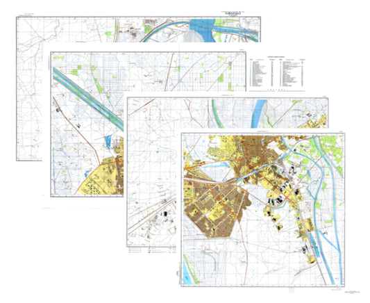 Hyderabad (Pakistan) 4-Sheet Map Set - Soviet Military City Plans