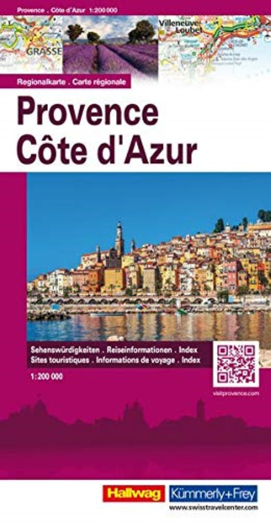 Provence Côte d'Azur : Carte régionale : sites touristiques, Informations de voyage, Index : 1:200 000 = Provenza Costa Azzura : Carta regionale : Siti turistici, informazioni di viaggio, indice : 1:200 000 = Provence Côte d'Azur : Regionalkarte : Se