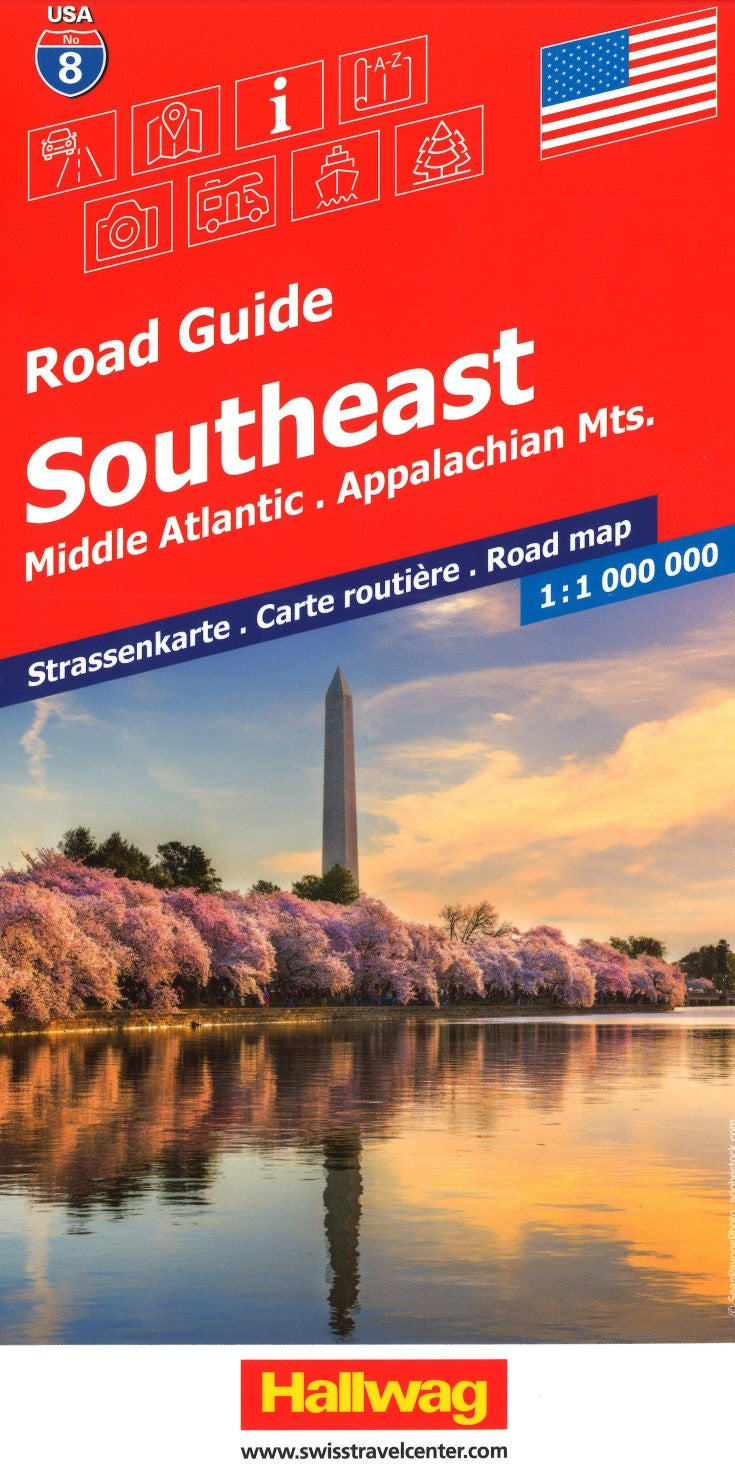 Southeast : middle Atlantic : Applachian Mts. : road guide (USA Map #8)