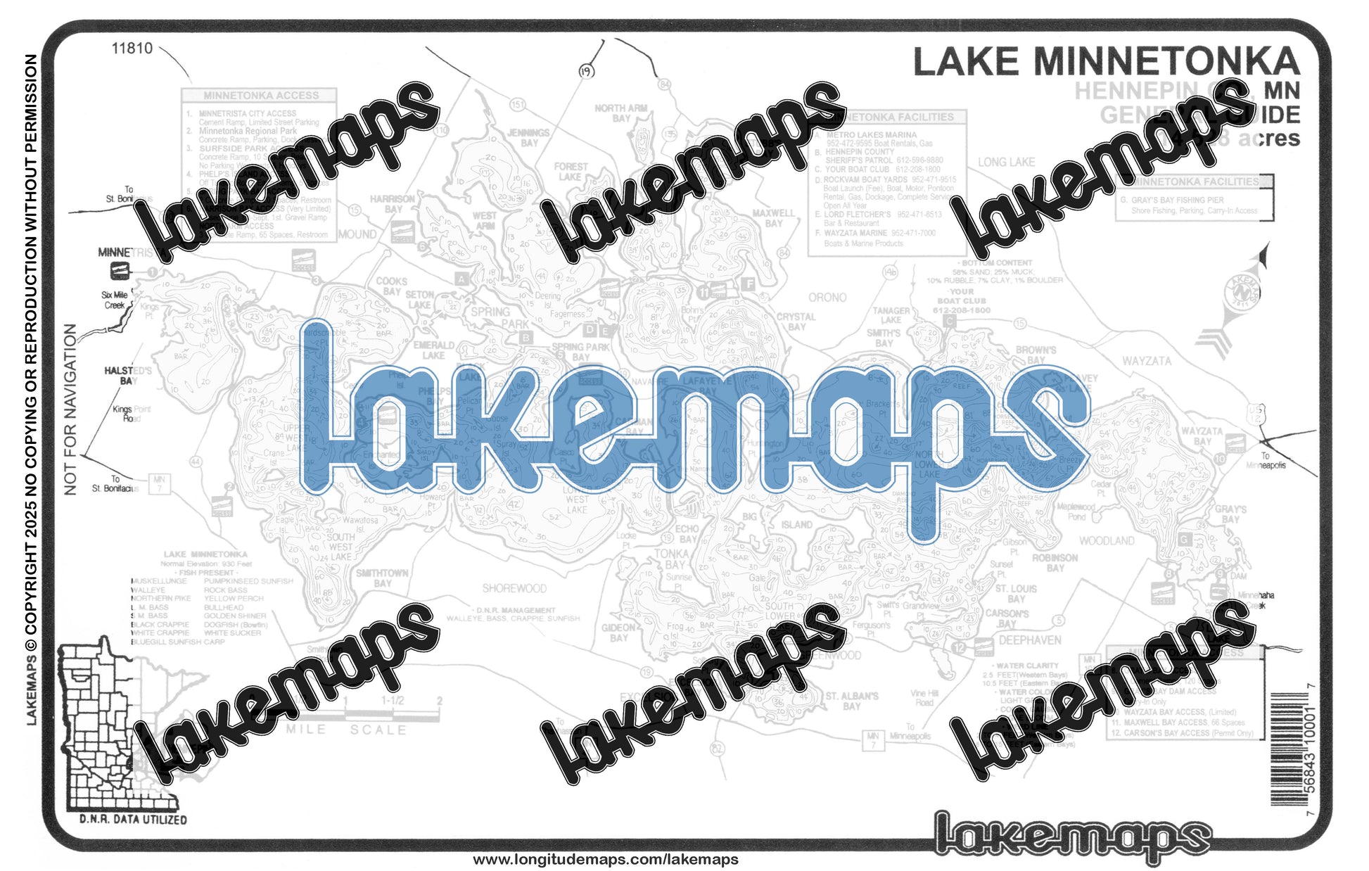 Hennepin County, MN - Lake Minnetonka - GENERAL GUIDE - Lakemap - 11810