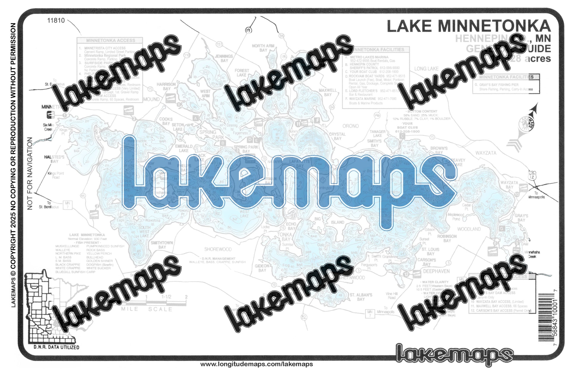 Hennepin County, MN - Lake Minnetonka - GENERAL GUIDE - Lakemap - 11810