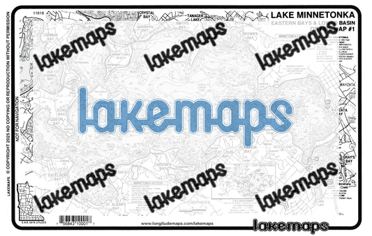 Hennepin County, MN - Lake Minnetonka - map 1 - Eastern Bays & Low  Basin - Lakemap - 11818