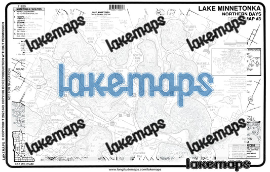 Hennepin County, MN - Lake Minnetonka - map 3 - Northern Bays - Lakemap - 11820
