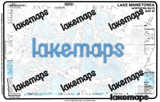 Hennepin County, MN - Lake Minnetonka - map 3 - Northern Bays - Lakemap - 11820