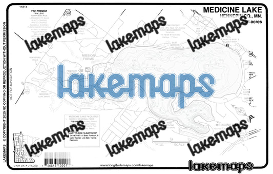 Hennepin County, MN - MEDICINE - Lakemap - 11811