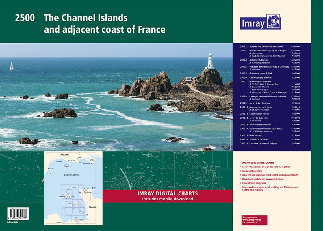 2500 The Channel Islands and coast of France Nautical Charts