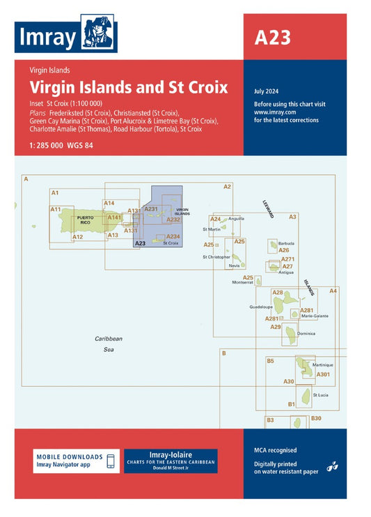 A23 Virgin Islands and St Croix Nautical Charts