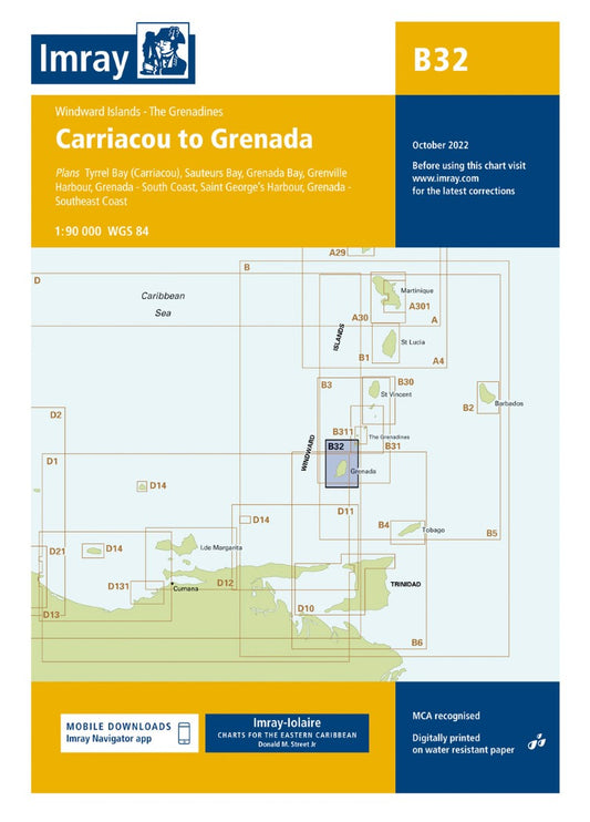 B32 Carriacou to Grenada Nautical Charts
