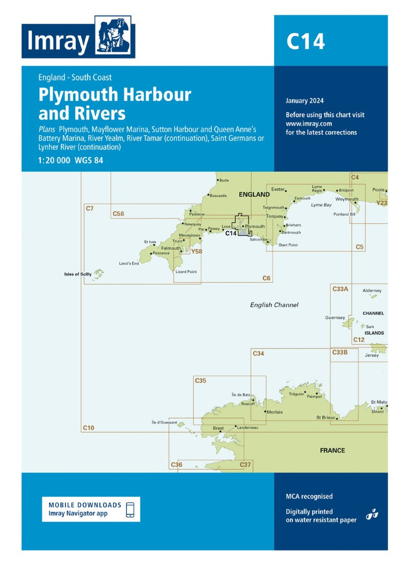 C14 Plymouth Harbour and Rivers Nautical Charts
