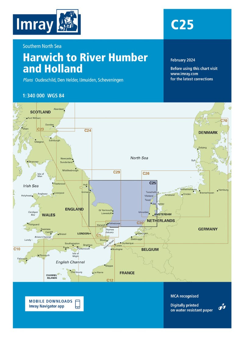 C25 Harwich to River Humber and Holland Nautical Charts