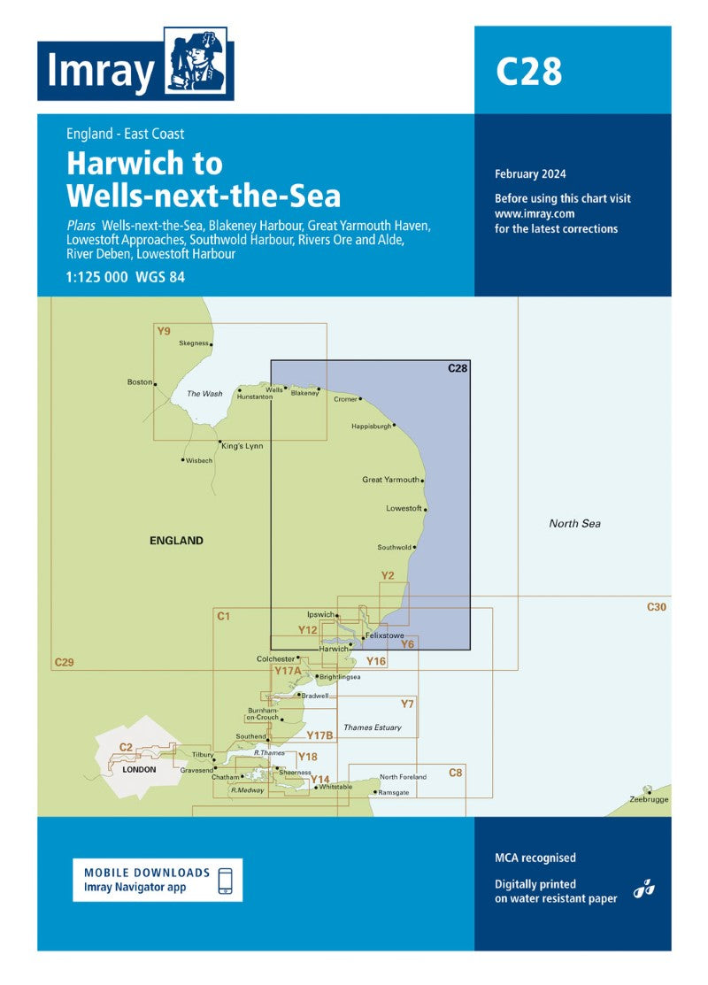 C28 Harwich to Wells-next-the-Sea Nautical Charts