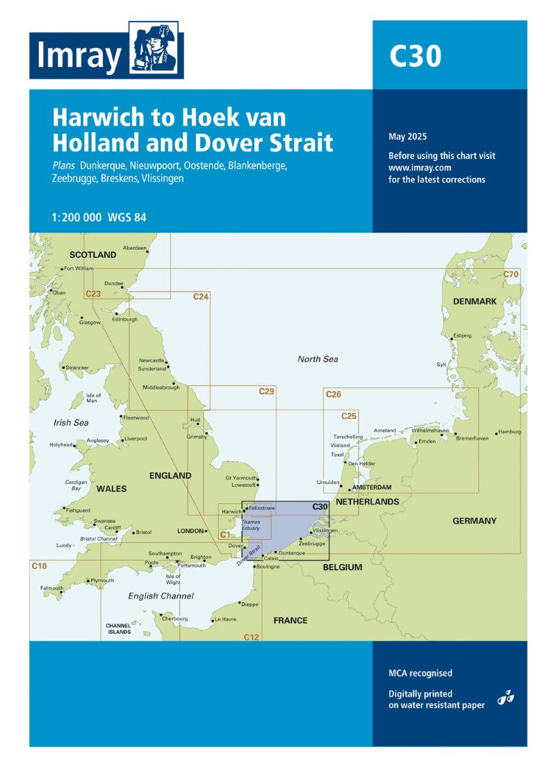 C30 Harwich to Hoek van Holland and Dover Strait Nautical Charts