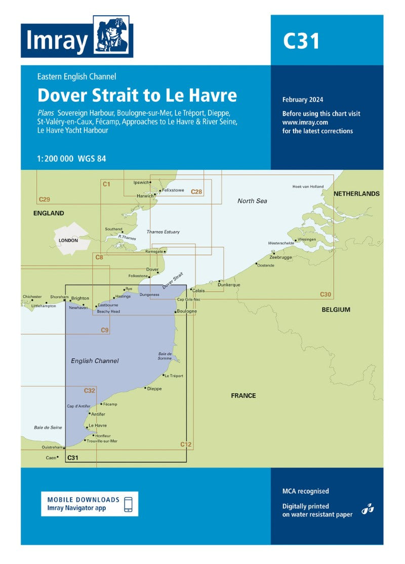 C31 Dover Strait to Le Havre Nautical Charts