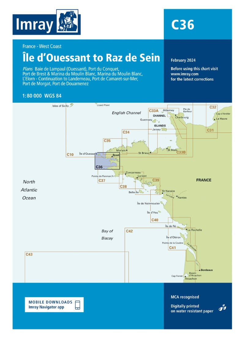 C36 Île d’Ouessant to Raz de Seine Nautical Charts