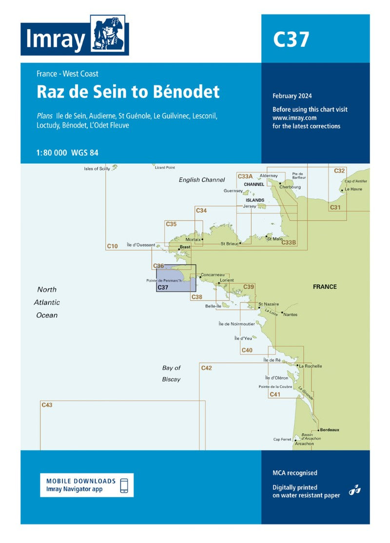 C37 Raz de Sein to Benodet Nautical Charts