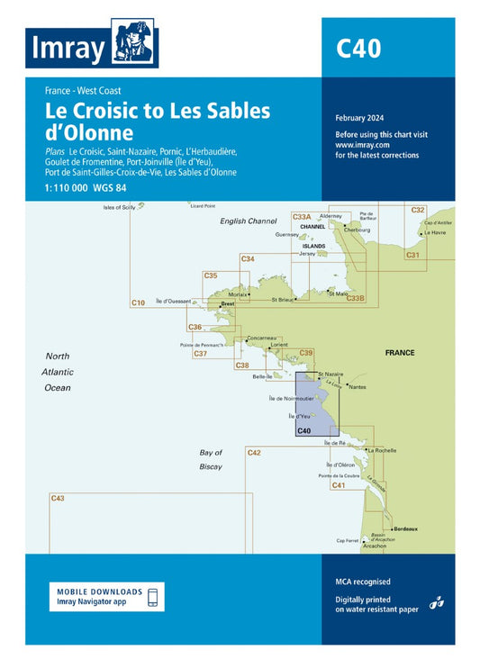 C40 Le Croisic to Les Sables d’Olonne Nautical Charts