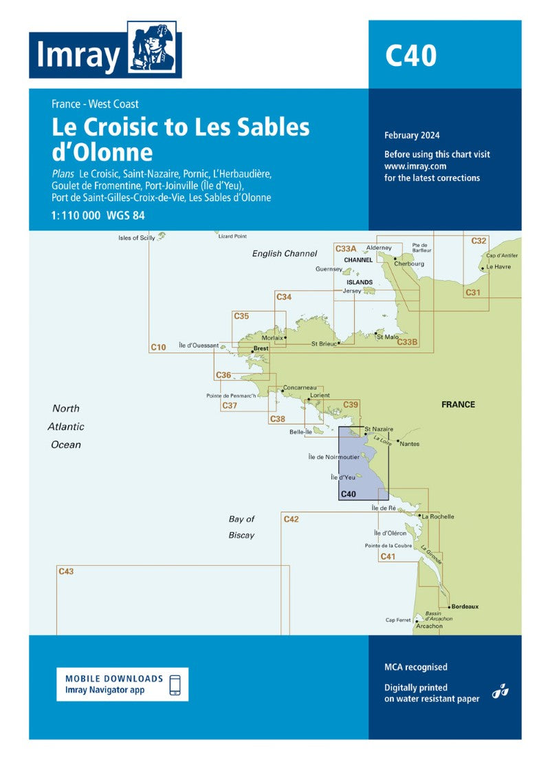 C40 Le Croisic to Les Sables d’Olonne Nautical Charts