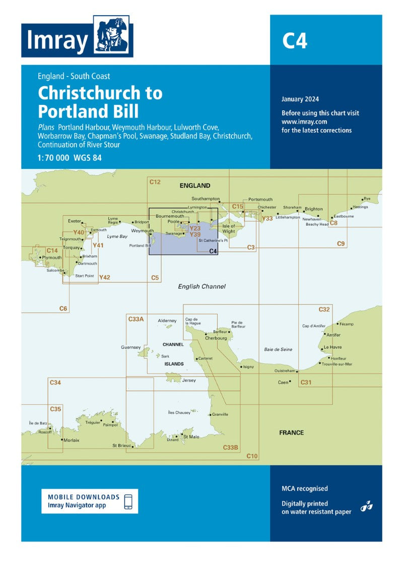 C4 Christchurch to Portland Bill Nautical Charts